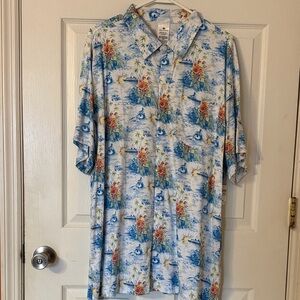 Disney Blue and Red Hawaiian Shirt